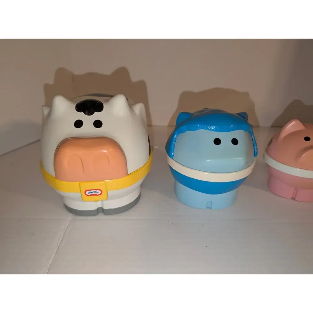 Vintage Little Tikes Nesting Farm Animals Set Cow Sheep Pig Chicken 1980s